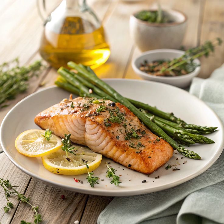 Lemon Herb Grilled Salmon with Asparagus