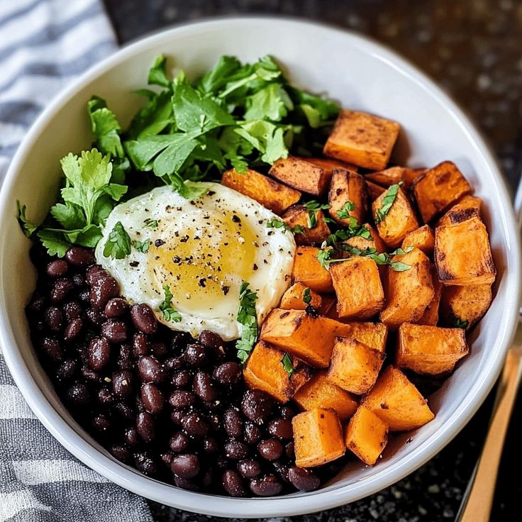 Southwest Protein Breakfast Bowls with Sweet Potato and Black Beans