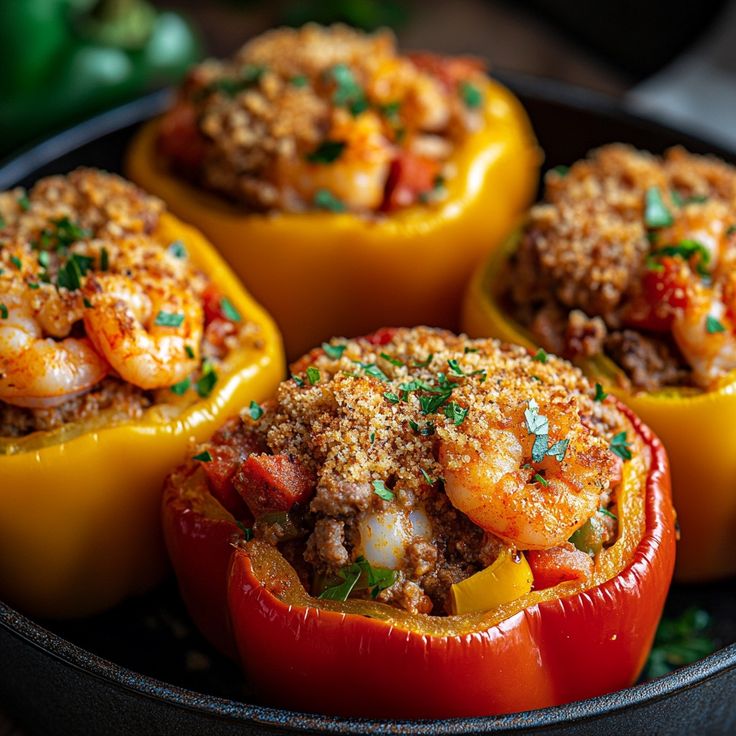 🍀 Stuffed Bell Peppers_ A Flavor-Packed Delight…